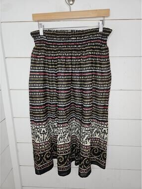 NWOT Style & Co. large petite black white & red midi peasant skirt